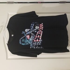 American Summer Biker Ride on Freedom Patriotic Short Sleeve T-shirt Size XL